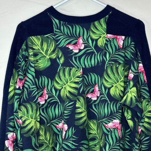 Sandrine Rose French Worker Floral Wool Blend Sweater Blue Women Medium NWT - Picture 8 of 11